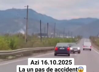Cascadorii cu mașina în trafic, șofer filmat în timp ce rula pe contrasens și era să intre într-un alt vehicul VIDEO